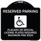 Signmission Reserved Parking Placard or Special License Plates Required Maximum Fine $500, A-DES-BW-1818-23056 A-DES-BW-1818-23056 - alternate 1